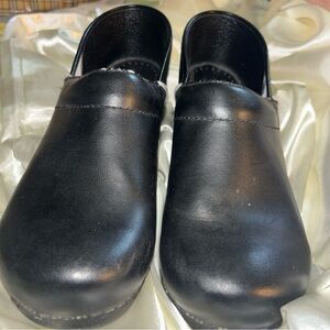 Dansko Black Leather clogs